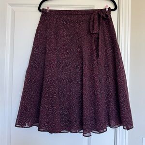 Ann Taylor black red maroon print skirt 8